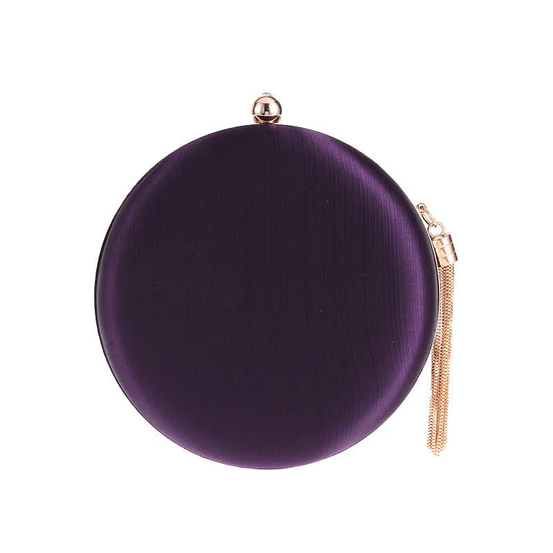 Round Evening Clutch Handbag with Braided Accent (MAC287) - Image 16
