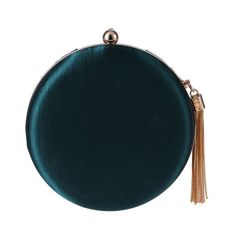 Round Evening Clutch Handbag with Braided Accent (MAC287) - Image 19