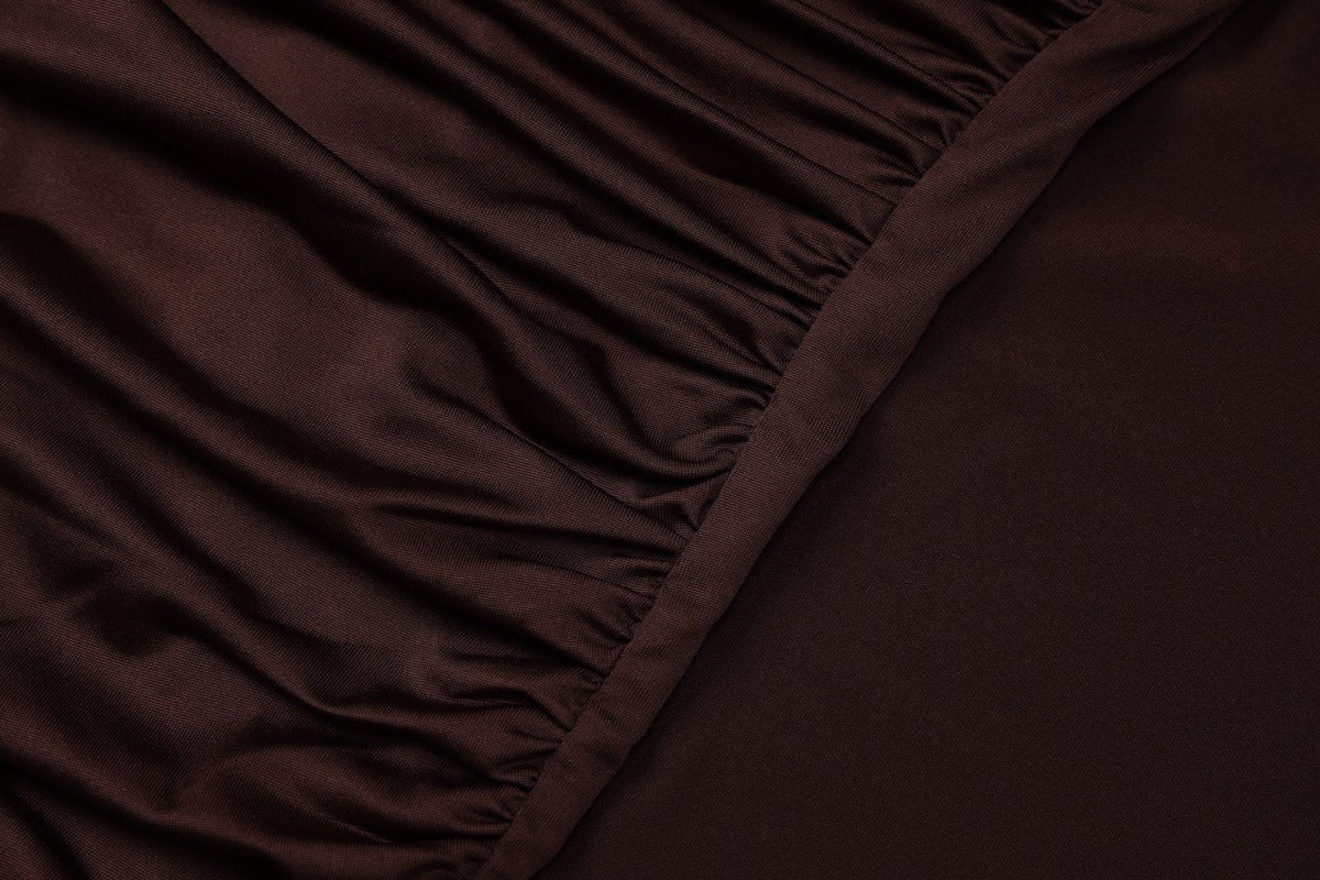 Ruched Bodycon Gown with Metal Hardware | High Neck Modal Maxi Dress(MS233) - Image 22