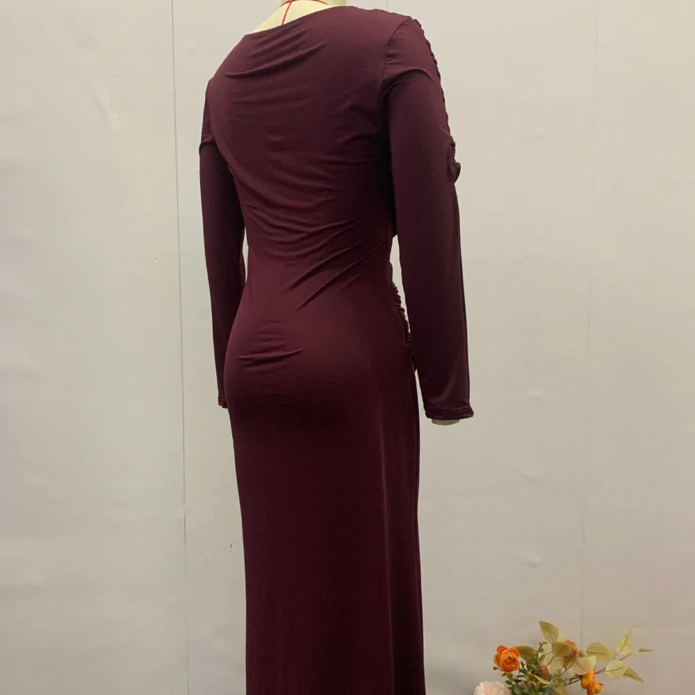 Ruched Bodycon Maxi Dress(MS219) - Image 11