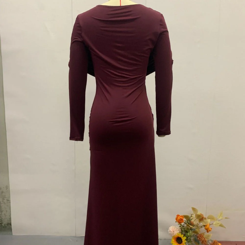 Ruched Bodycon Maxi Dress(MS219) - Image 14