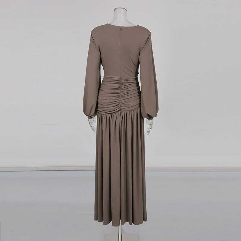 Ruched Dress with Braided Cutout Waist (MS345) - Image 5