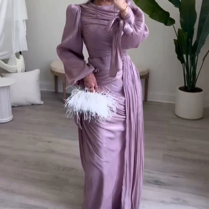 Ruched Evening Dress | Puff Sleeve Bodycon Maxi Dress(MS280) - Image 13