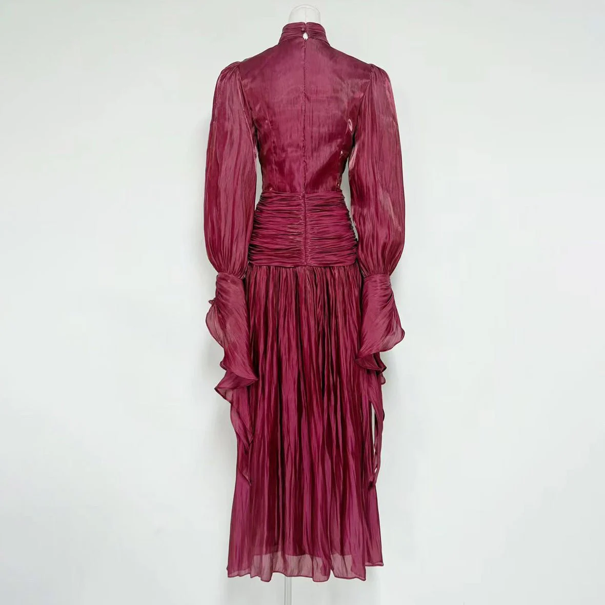 Ruched High Neck Evening Gown(MS221) - Image 6