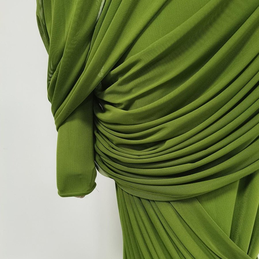 Ruched High Waist Bodycon Maxi Dress(MS355) - Image 10