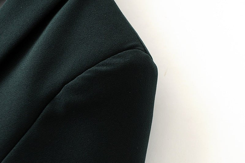 Ruched Sleeve Blazer | Three-Quarter Sleeve Longline Jacket (MS241) - Image 16