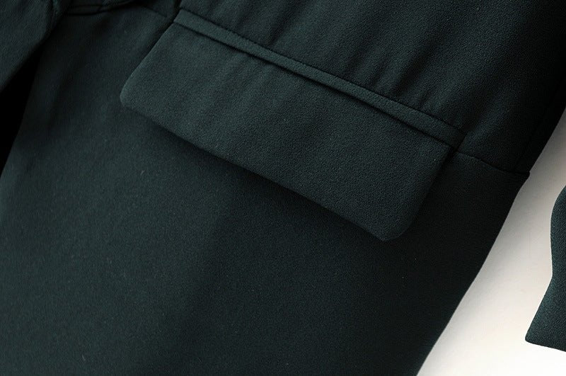 Ruched Sleeve Blazer | Three-Quarter Sleeve Longline Jacket (MS241) - Image 19