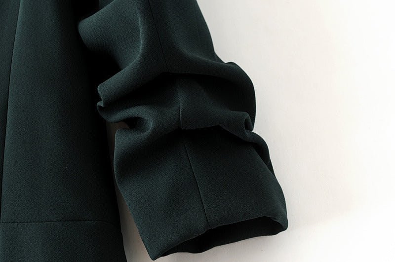 Ruched Sleeve Blazer | Three-Quarter Sleeve Longline Jacket (MS241) - Image 23
