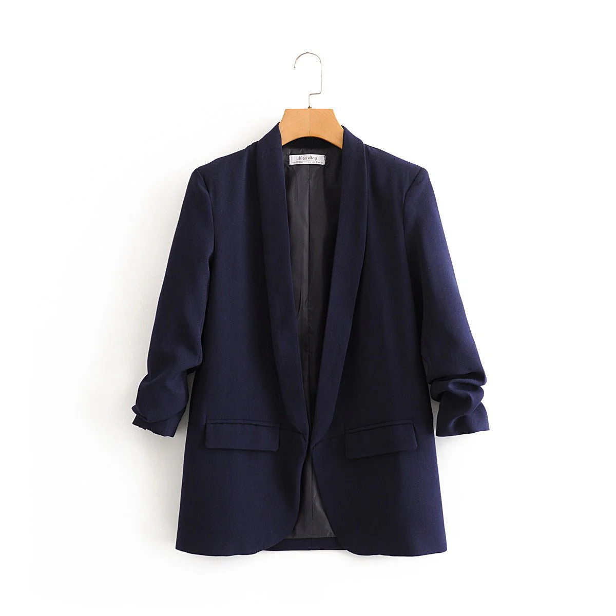 Ruched Sleeve Blazer | Three-Quarter Sleeve Longline Jacket (MS241) - Image 27