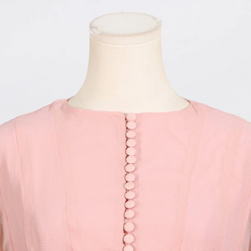 Ruffle Hem Dress with Sheer Sleeves(MS304) - Image 10