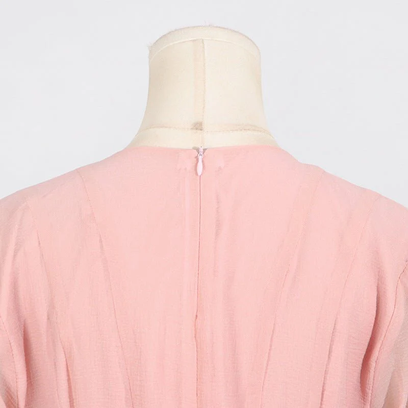 Ruffle Hem Dress with Sheer Sleeves(MS304) - Image 15