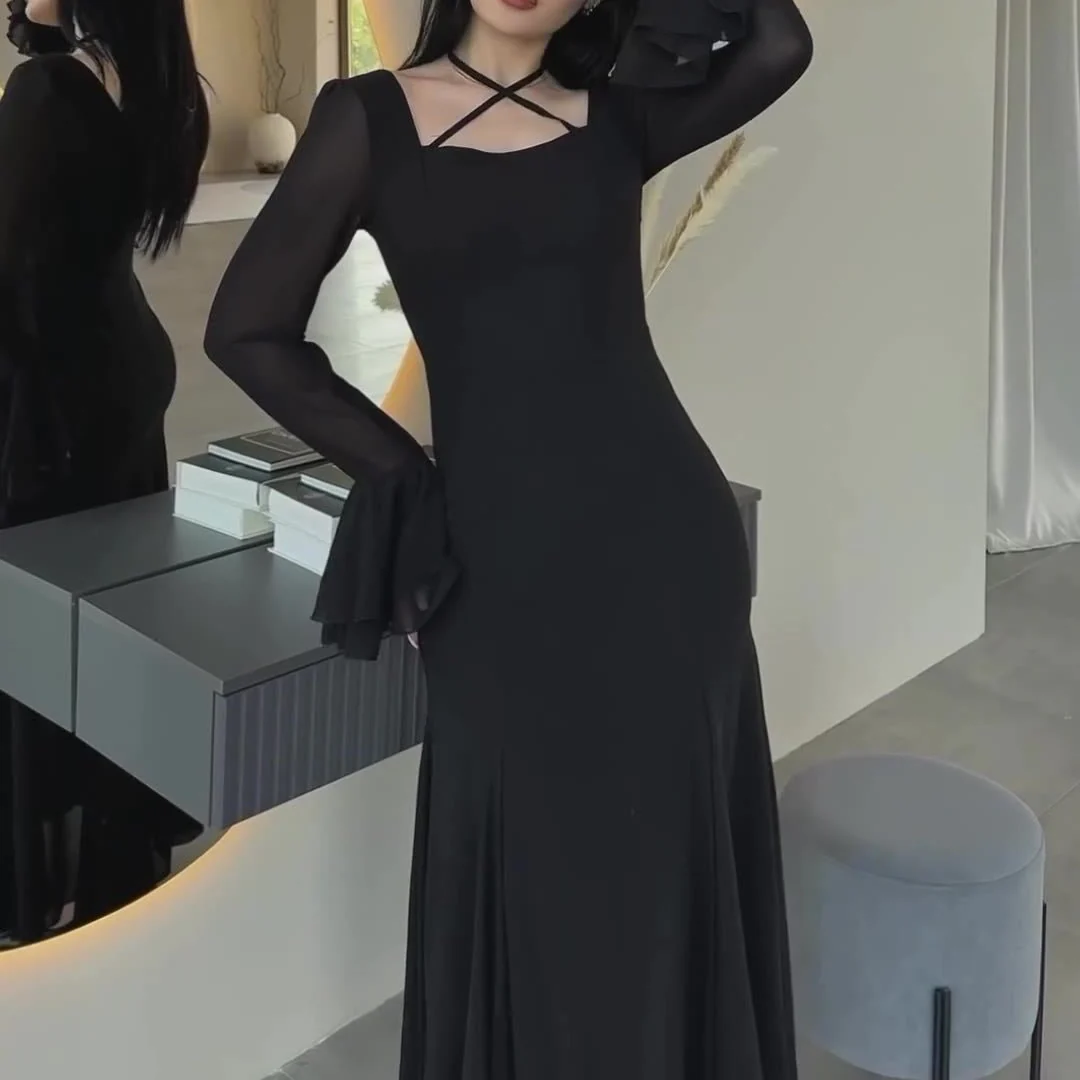 Ruffle Sleeve Dress with Crisscross Neckline(MS335) - Image 6