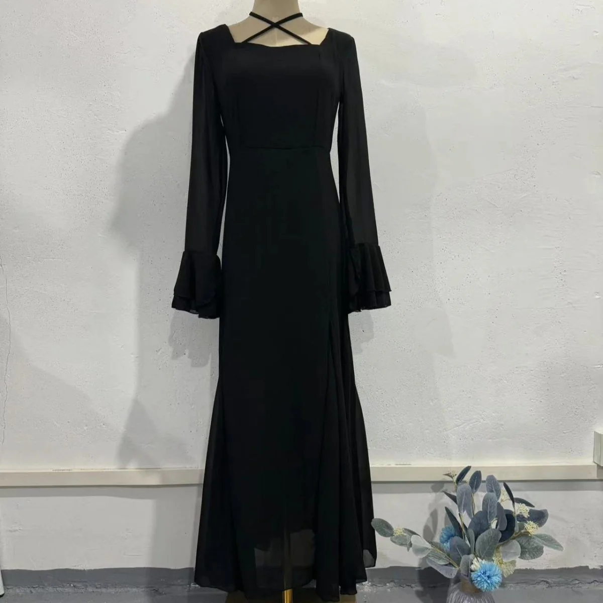 Ruffle Sleeve Dress with Crisscross Neckline(MS335) - Image 9