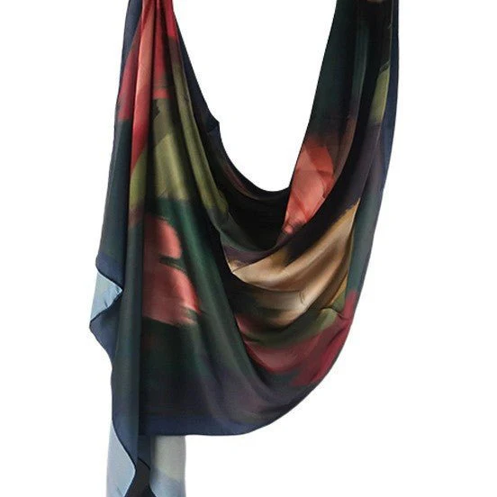 Satin Silk Printed Hijab Scarf | Printed Satin Hijab Scarf (MH217) - Image 3