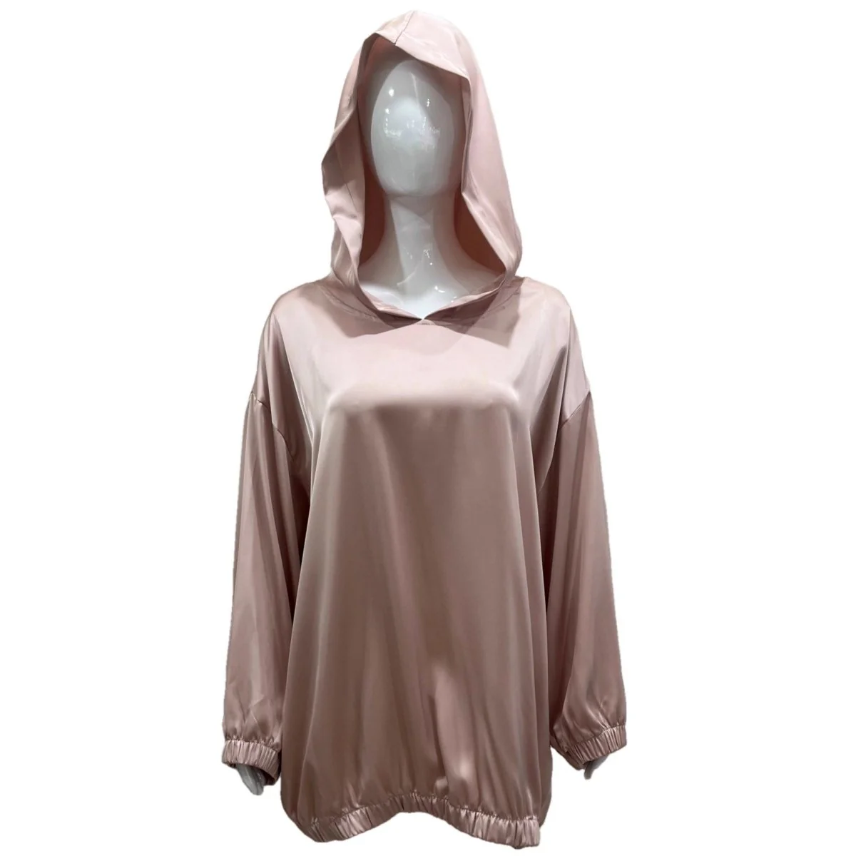 Satin Two-Piece Set with Hooded Top & Maxi Skirt(MS348) - Image 3