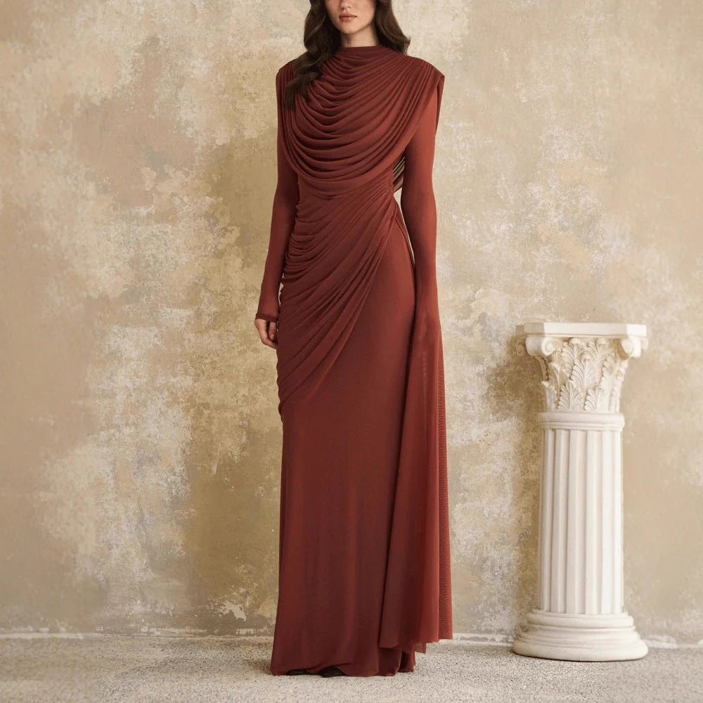 Sculptural Pleated Formal Dress(MS325) - Image 2
