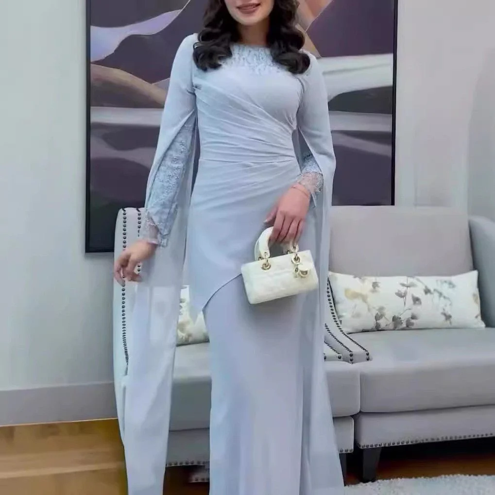 Sequin Embellished Formal Dress | Long Sleeve Ruched Bodycon Dress(MS272) - Image 3