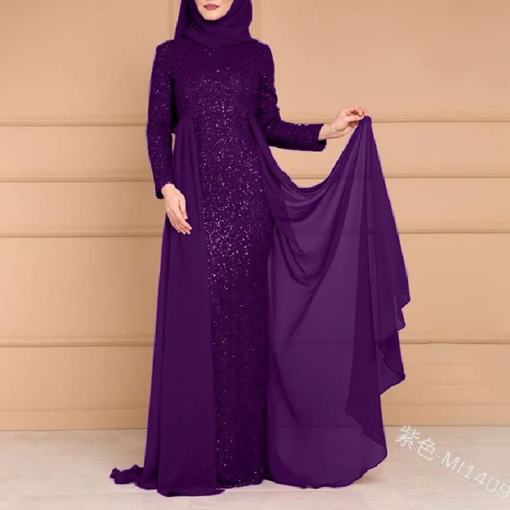 Sequin Gown Long Sleeve Fitted Maxi Dress(MS235) - Image 11
