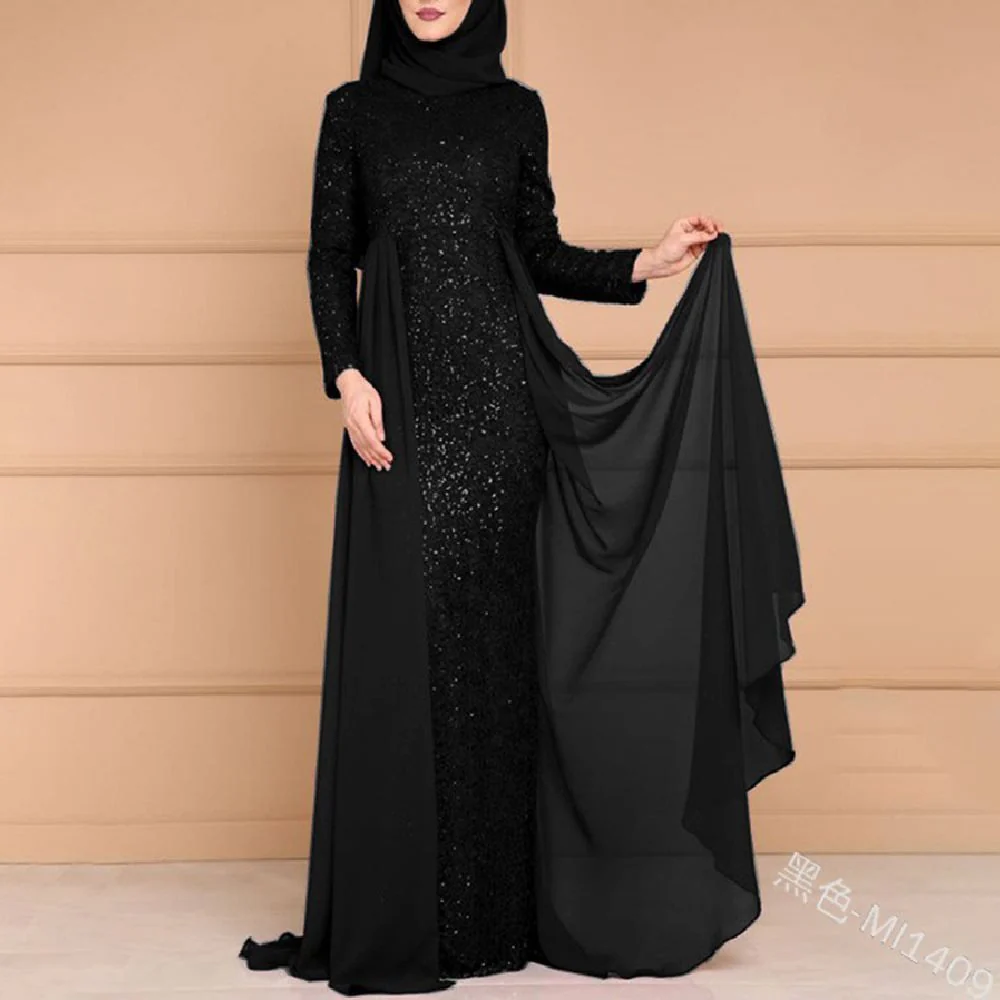 Sequin Gown Long Sleeve Fitted Maxi Dress(MS235) - Image 13