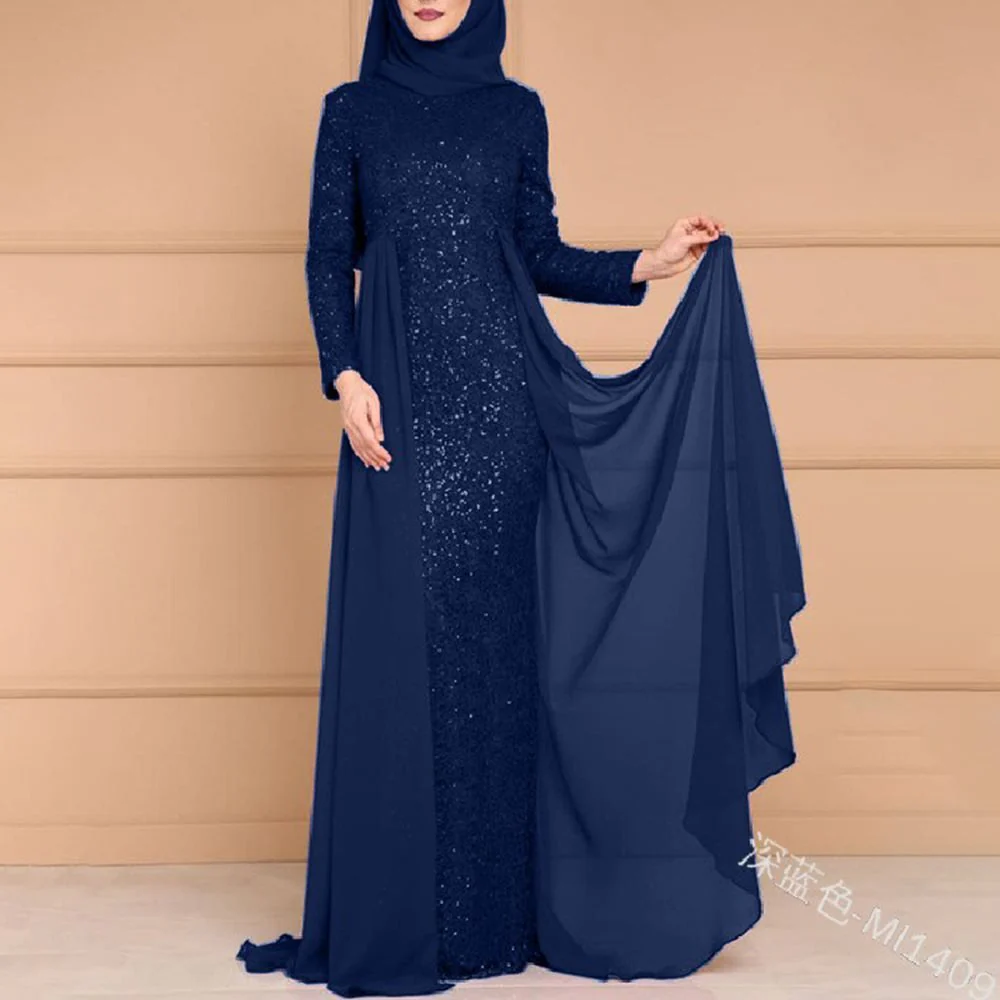 Sequin Gown Long Sleeve Fitted Maxi Dress(MS235) - Image 14