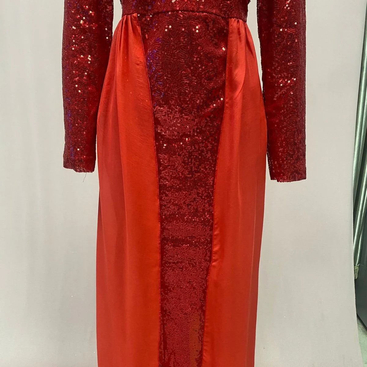 Sequin Gown Long Sleeve Fitted Maxi Dress(MS235) - Image 9