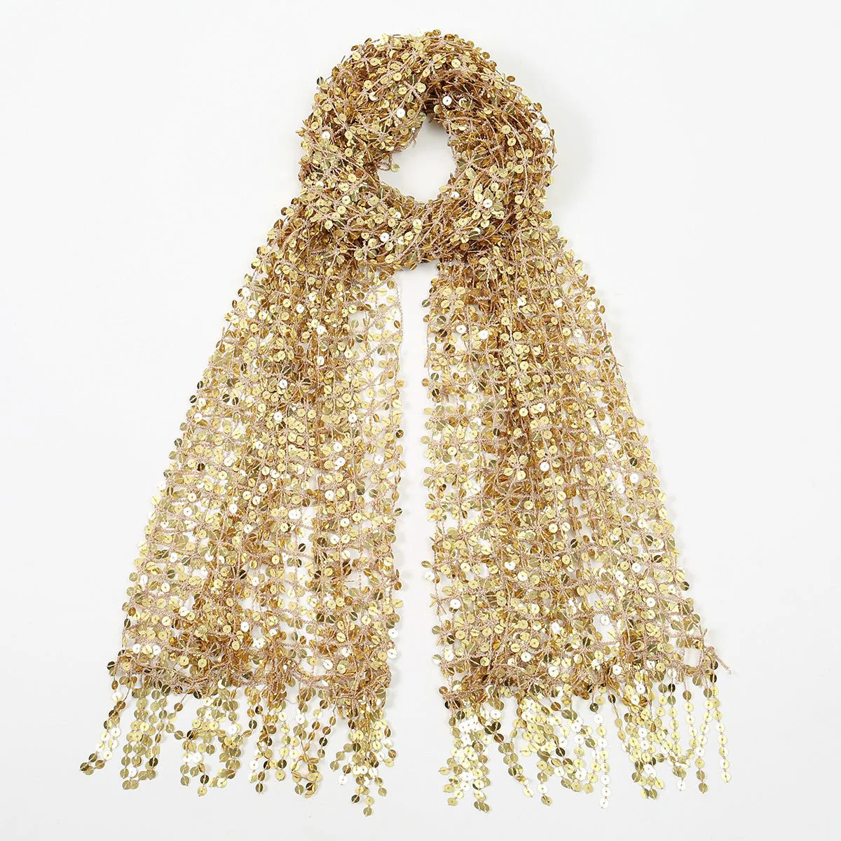 Sequin Mesh Shawl Hijab with Fringe(MH206) - Image 11