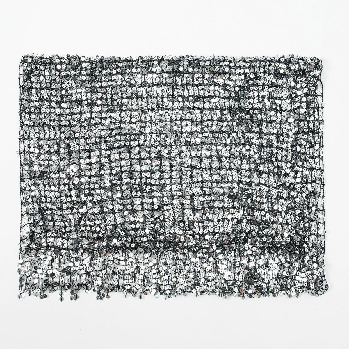 Sequin Mesh Shawl Hijab with Fringe(MH206) - Image 7
