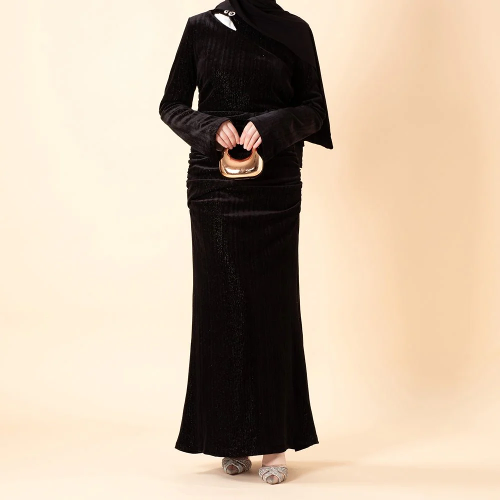 Shimmer Velvet Ruched Mermaid Gown(MA358) - Image 10