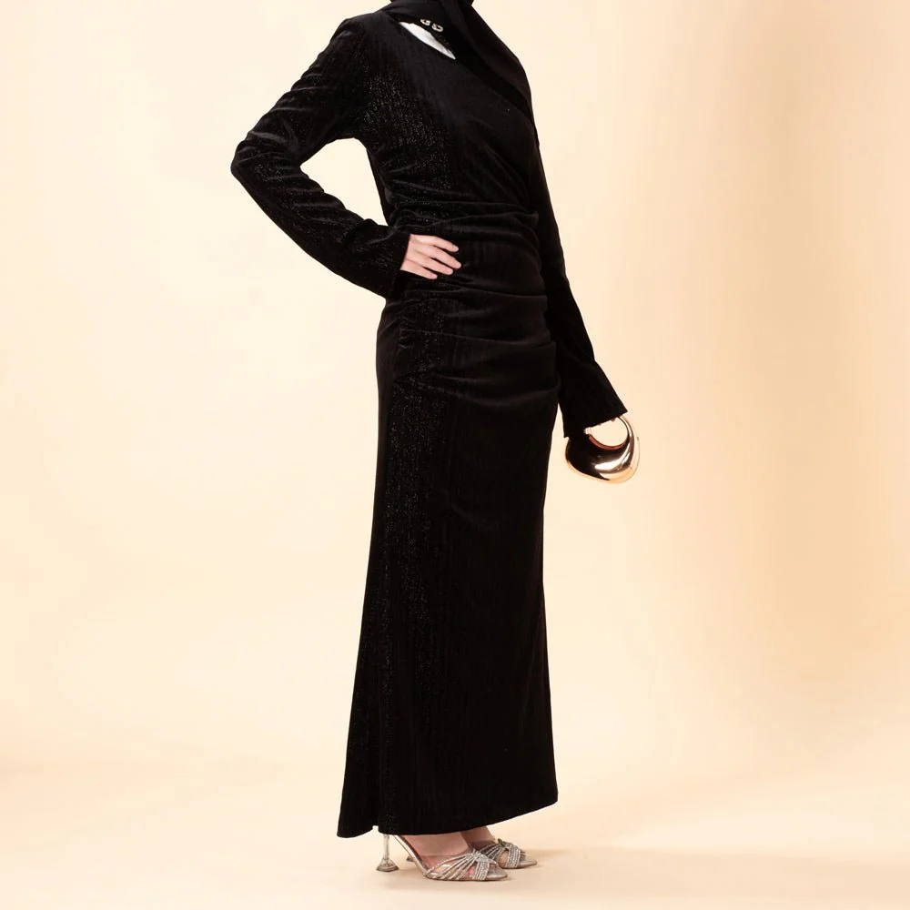 Shimmer Velvet Ruched Mermaid Gown(MA358) - Image 11