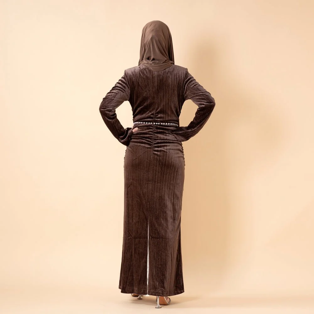 Shimmer Velvet Ruched Mermaid Gown(MA358) - Image 24