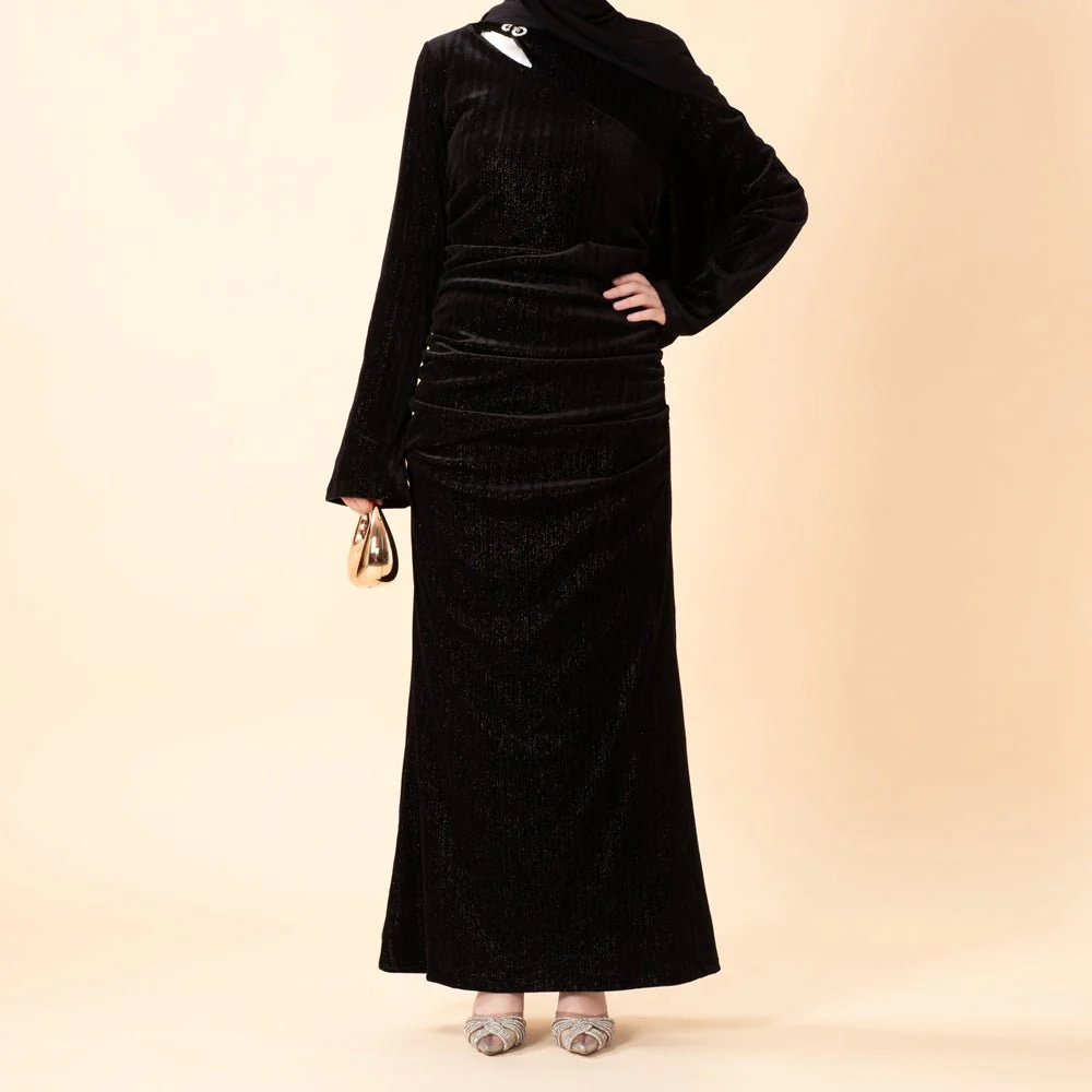 Shimmer Velvet Ruched Mermaid Gown(MA358) - Image 4