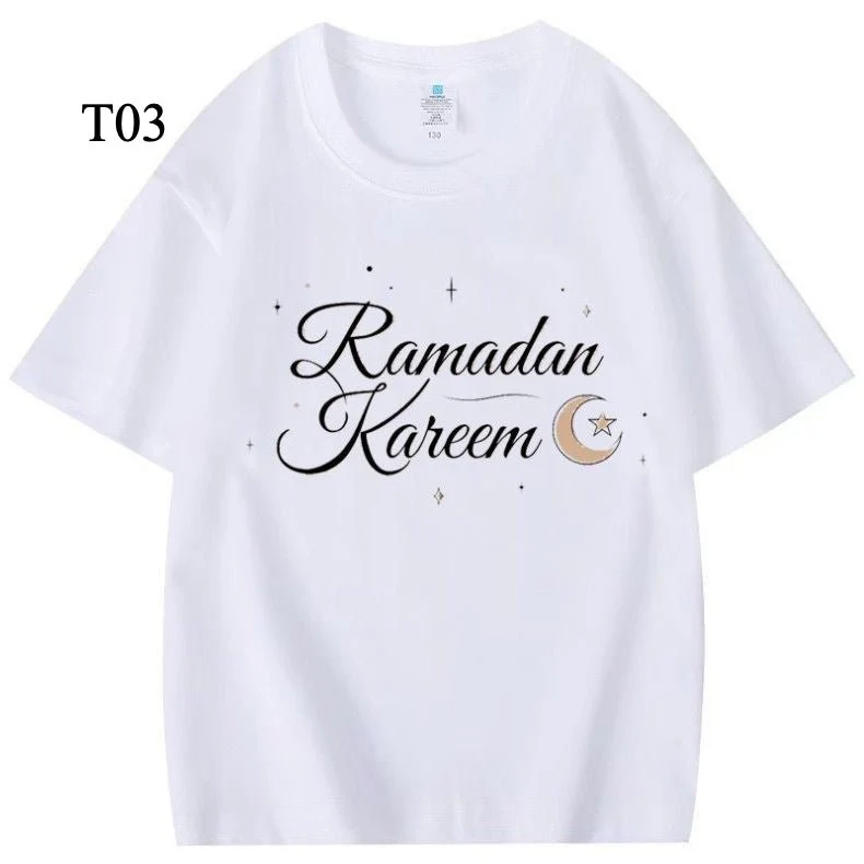 Customized Cotton Parent-Child T-Shirts – Ramadan & Keffiyeh Design for Kids and Adults (MTC001) - Image 3