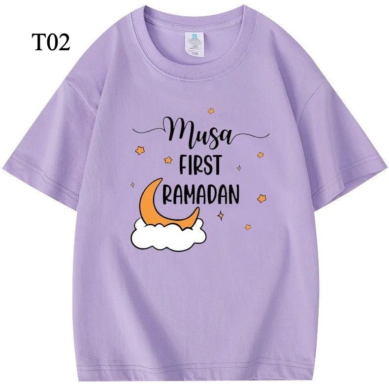 Customized Cotton Parent-Child T-Shirts – Ramadan & Keffiyeh Design for Kids and Adults (MTC001) - Image 5