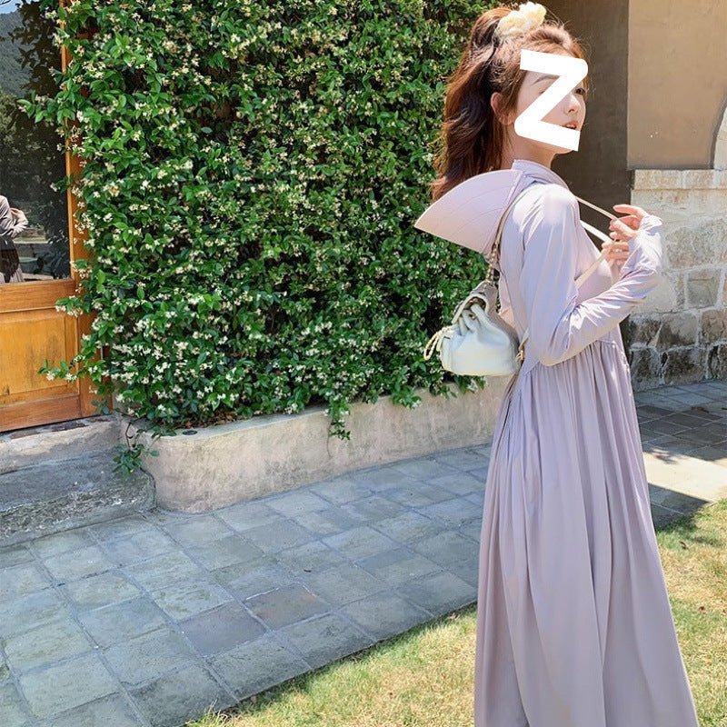 Slim-fit Long Sunscreen Jacket & Skirt Set - UPF 50+ Full Body Sun Protection - Beach Cover-up(MS106) - Image 14