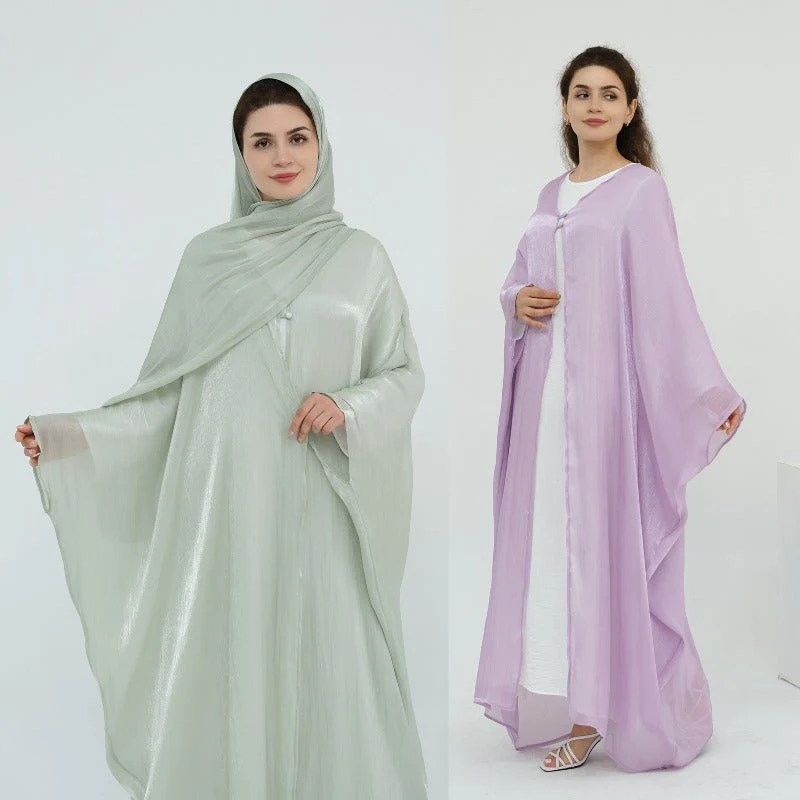 Soft Crinkle Island Cotton Batwing Cardigan 3-Piece Set (MOA228) - Image 4