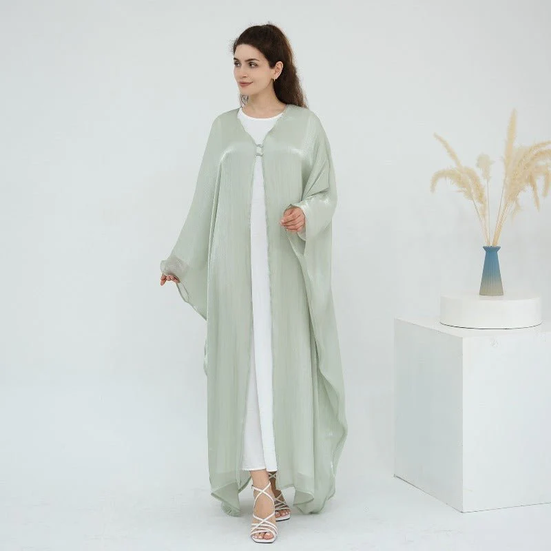 Soft Crinkle Island Cotton Batwing Cardigan 3-Piece Set (MOA228) - Image 6