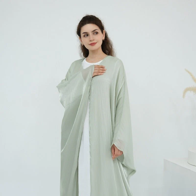Soft Crinkle Island Cotton Batwing Cardigan 3-Piece Set (MOA228) - Image 7