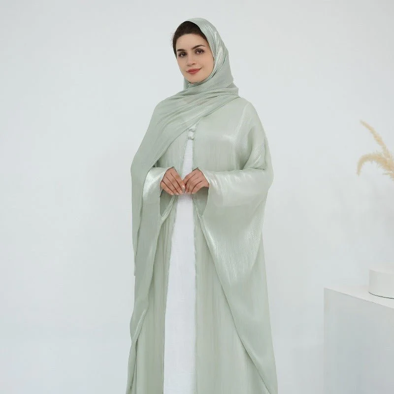 Soft Crinkle Island Cotton Batwing Cardigan 3-Piece Set (MOA228) - Image 8
