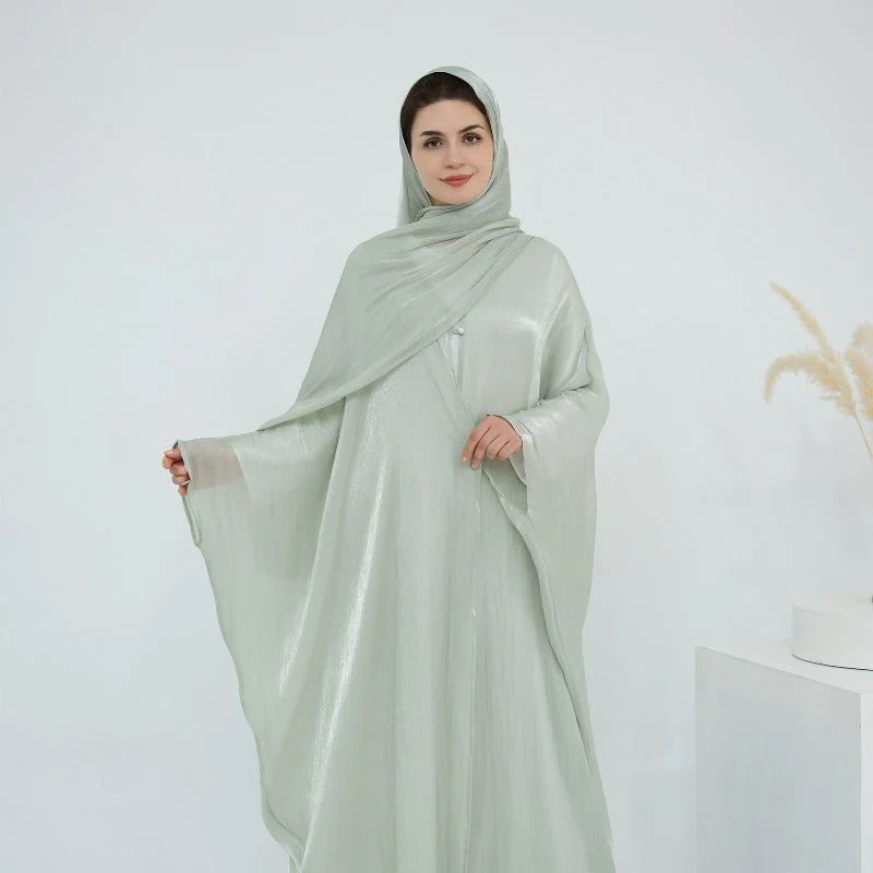 Soft Crinkle Island Cotton Batwing Cardigan 3-Piece Set (MOA228) - Image 9