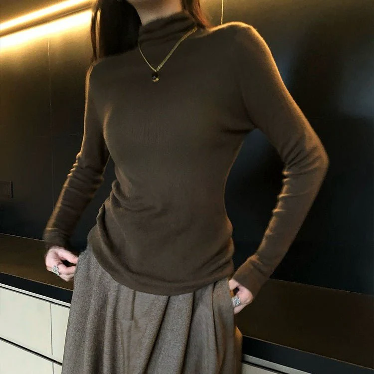 Soft Wool Blend Turtleneck Base Layer Top(MS179) - Image 3