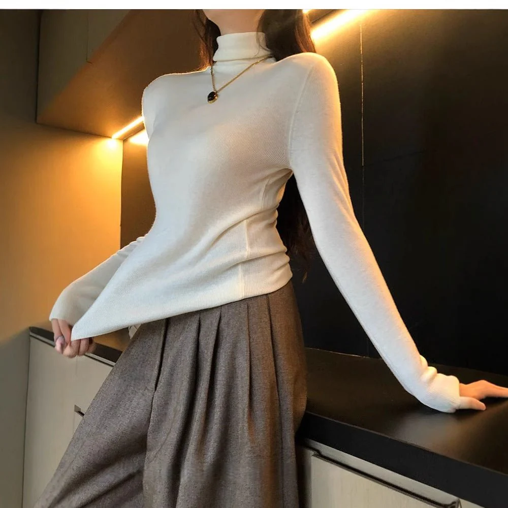 Soft Wool Blend Turtleneck Base Layer Top(MS179) - Image 4