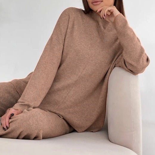 Solid Color Asymmetric Tunic & Wide Leg Pants Set(MS174) - Image 39