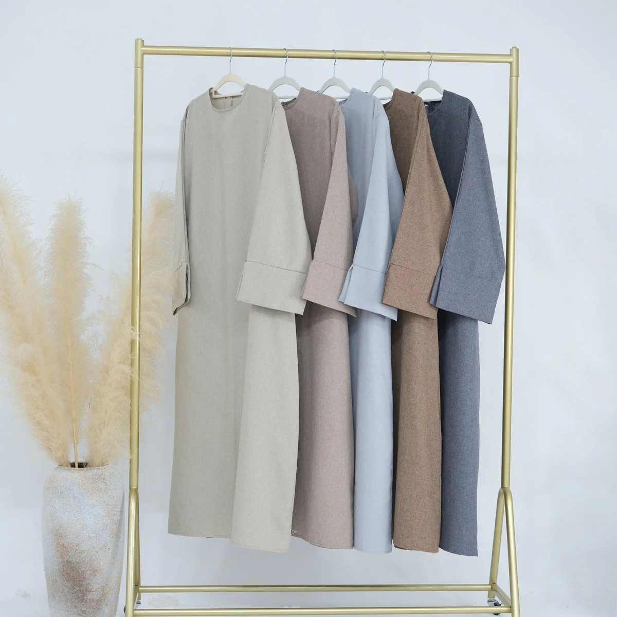 Solid Color Casual Loose Abaya (MA109) - Image 9