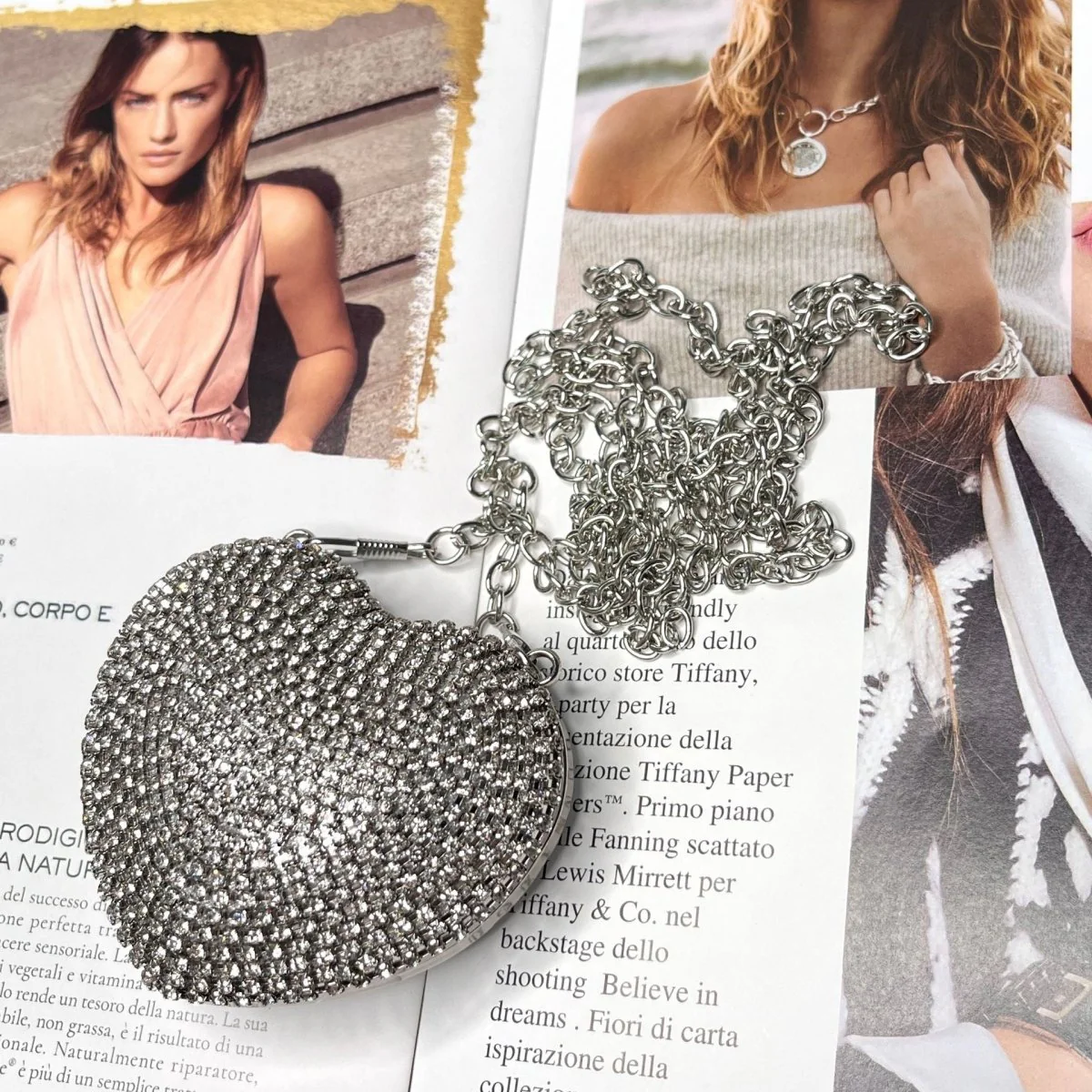 Sparkling Heart-Shaped Crossbody Bag Everyday Glam Diamond-Studded Mini Purse (MAC279) - Image 22