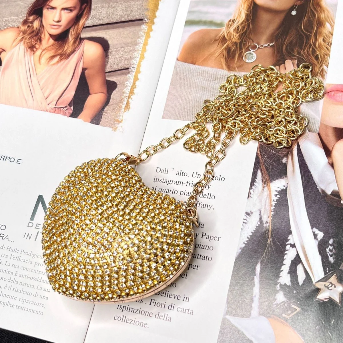Sparkling Heart-Shaped Crossbody Bag Everyday Glam Diamond-Studded Mini Purse (MAC279) - Image 23