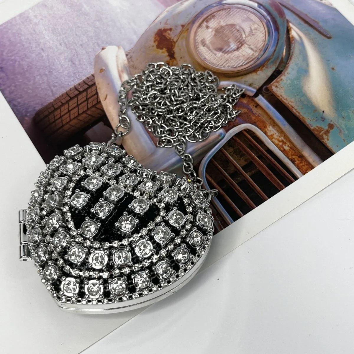 Sparkling Heart-Shaped Crossbody Bag Everyday Glam Diamond-Studded Mini Purse (MAC279) - Image 28