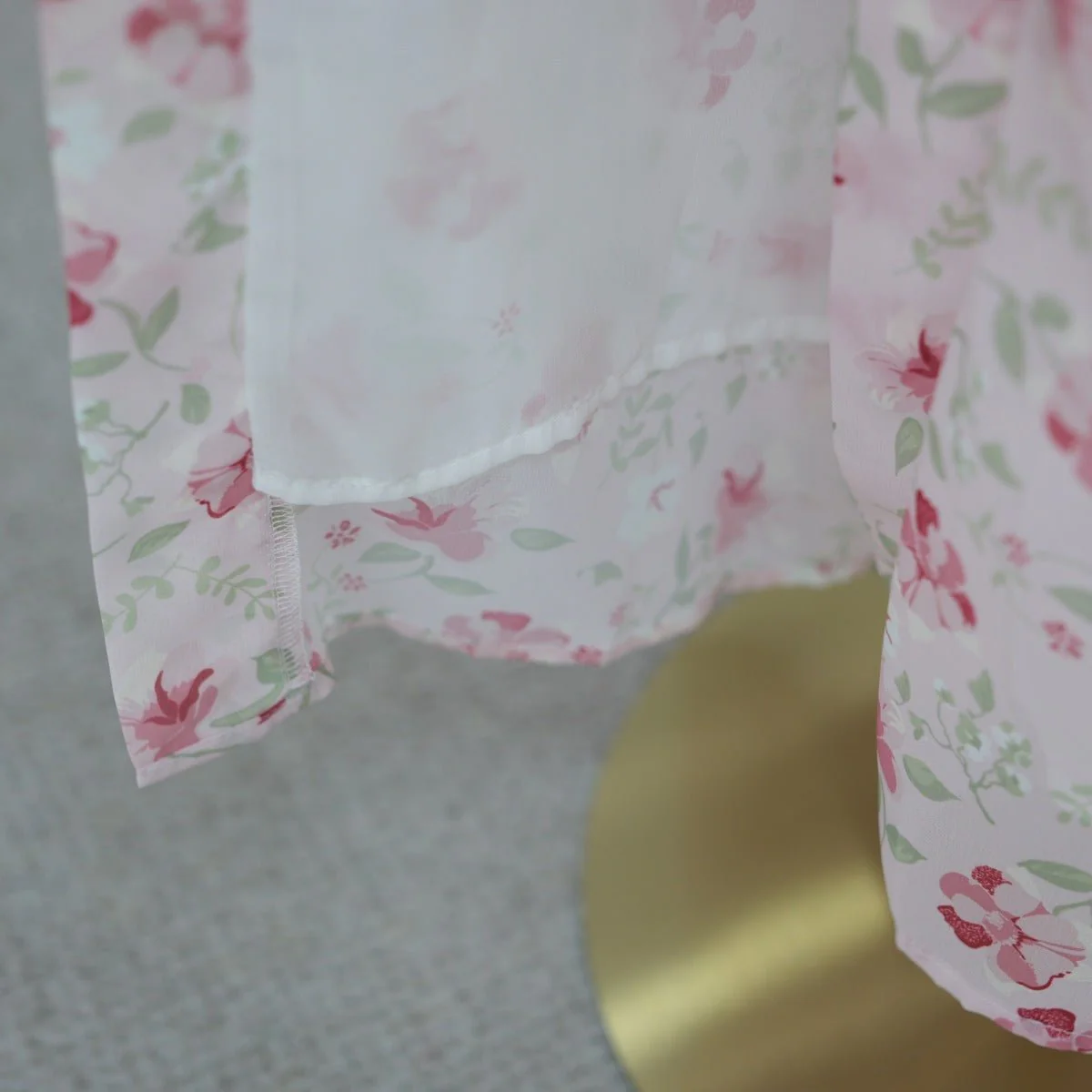 Spring Summer Floral Print Chiffon Cardigan | Double-Layer Modest Cover-Up Abaya (MOA170) - Image 10