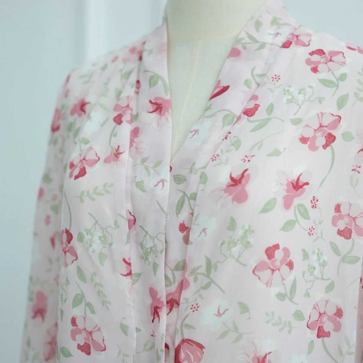 Spring Summer Floral Print Chiffon Cardigan | Double-Layer Modest Cover-Up Abaya (MOA170) - Image 7