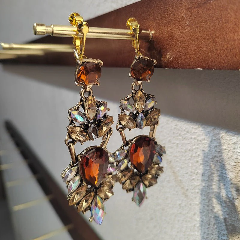 Statement Rhinestones Large Drop Earrings (MAC327) - Image 6