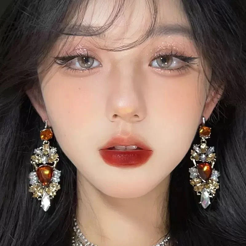 Statement Rhinestones Large Drop Earrings (MAC327) - Image 9